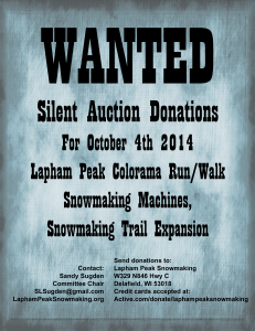 Wanted - Items donated to Silent Auction